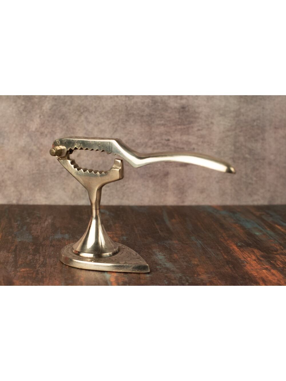 Silver Plated Brass Nut Cracker: Tabletop Kitchen Accessory